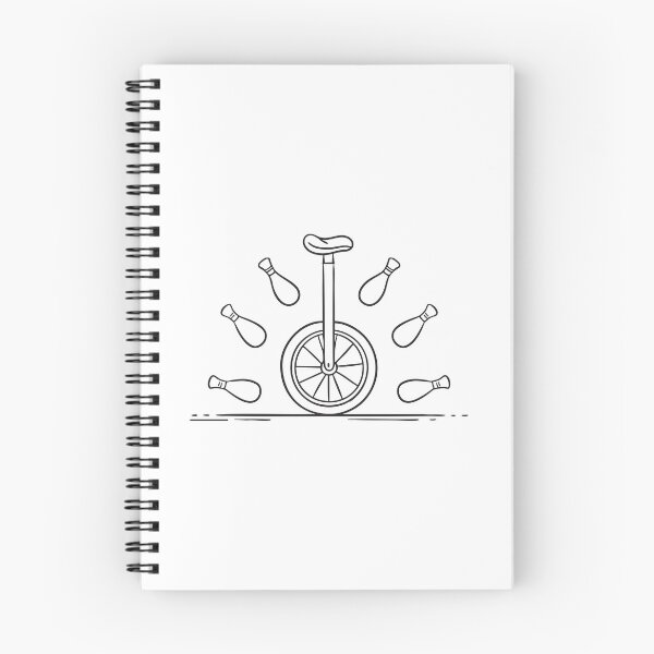 Item preview, A unicycle placed close to juggling clubs left on the floor designed and sold by rasagamastore.