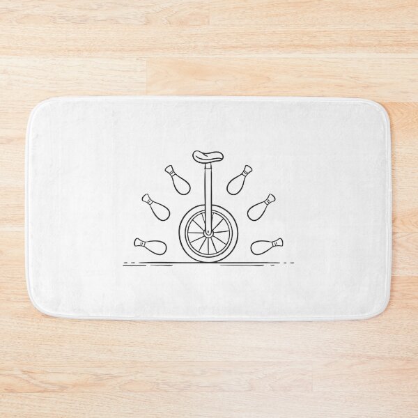 Item preview, A unicycle placed close to juggling clubs left on the floor designed and sold by rasagamastore.