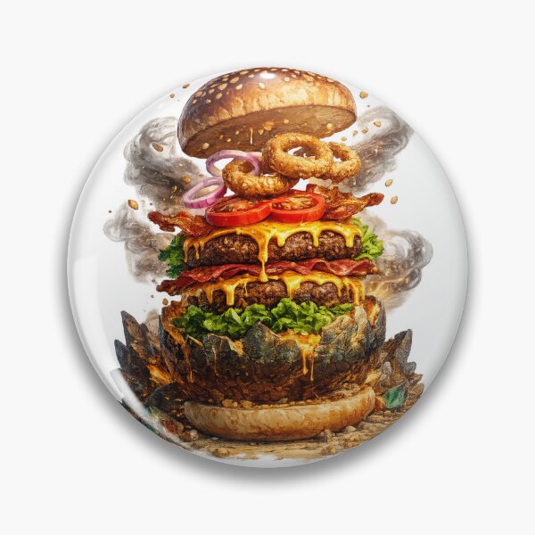 Item preview, Explosive Layered Burger: Dramatic Onion Rings Stack Burger Art designed and sold by irfanshikh.