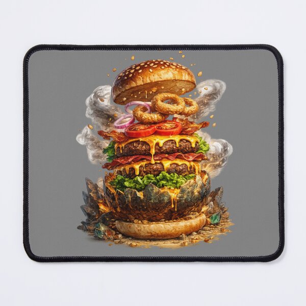 Item preview, Explosive Layered Burger: Dramatic Onion Rings Stack Burger Art designed and sold by irfanshikh.