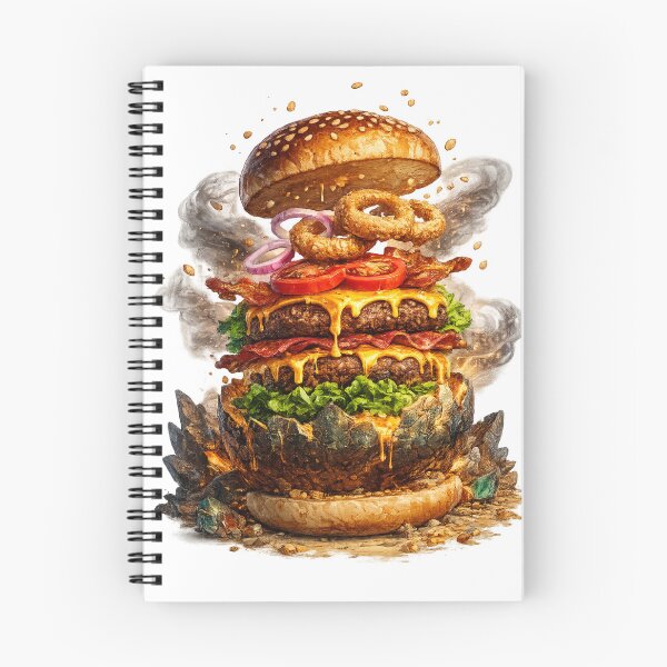 Item preview, Explosive Layered Burger: Dramatic Onion Rings Stack Burger Art designed and sold by irfanshikh.