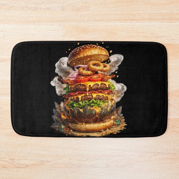 Item preview, Explosive Layered Burger: Dramatic Onion Rings Stack Burger Art designed and sold by irfanshikh.