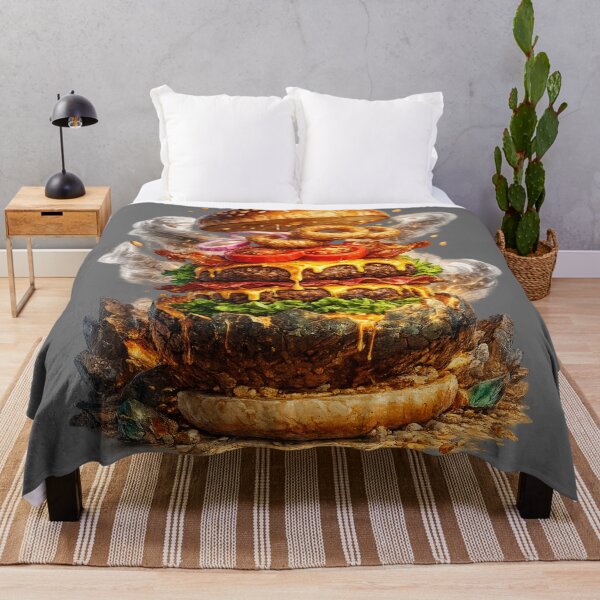 Item preview, Explosive Layered Burger: Dramatic Onion Rings Stack Burger Art designed and sold by irfanshikh.
