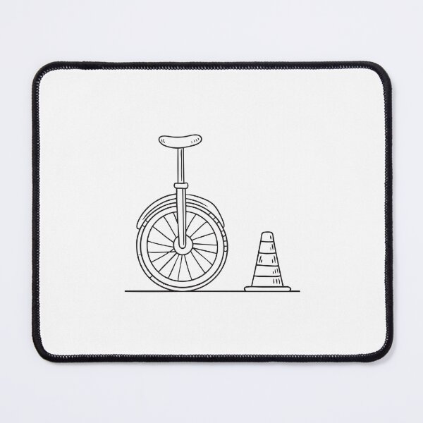 Item preview, A unicycle resting next to a traffic cone on the sidewalk designed and sold by rasagamastore.