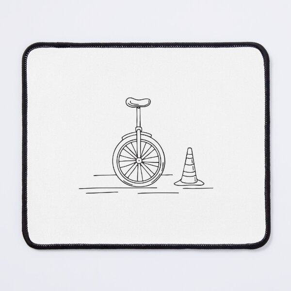 Item preview, A unicycle lying close to a single traffic cone on pavement designed and sold by rasagamastore.
