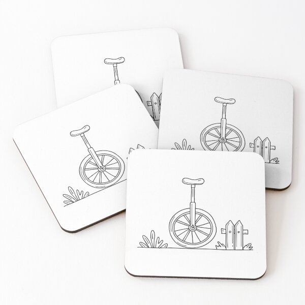 Item preview, A unicycle balanced beside a wooden fence post designed and sold by rasagamastore.