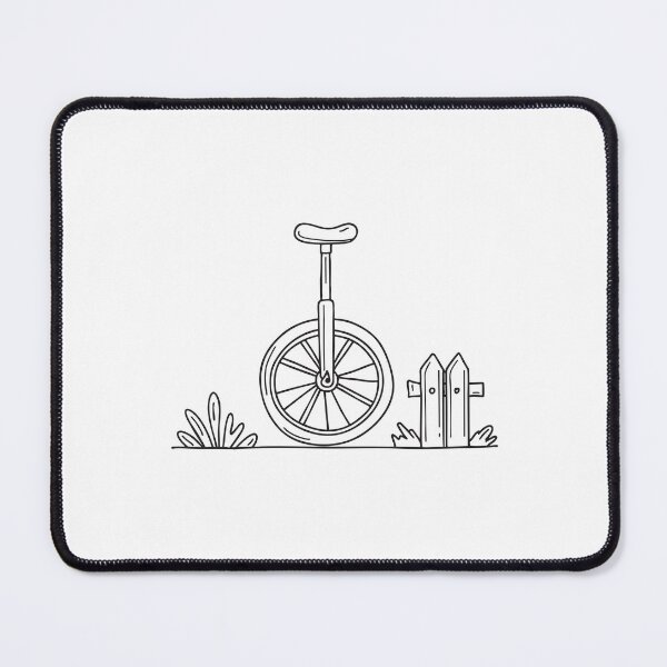 Item preview, A unicycle balanced beside a wooden fence post designed and sold by rasagamastore.