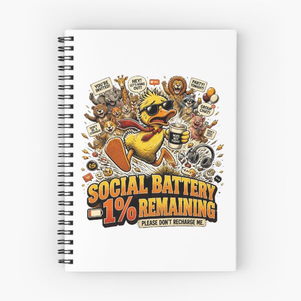 Item preview, Social Battery 1% Remaining – Funny Introvert Duck Vintage Comic designed and sold by Cavalier-org.