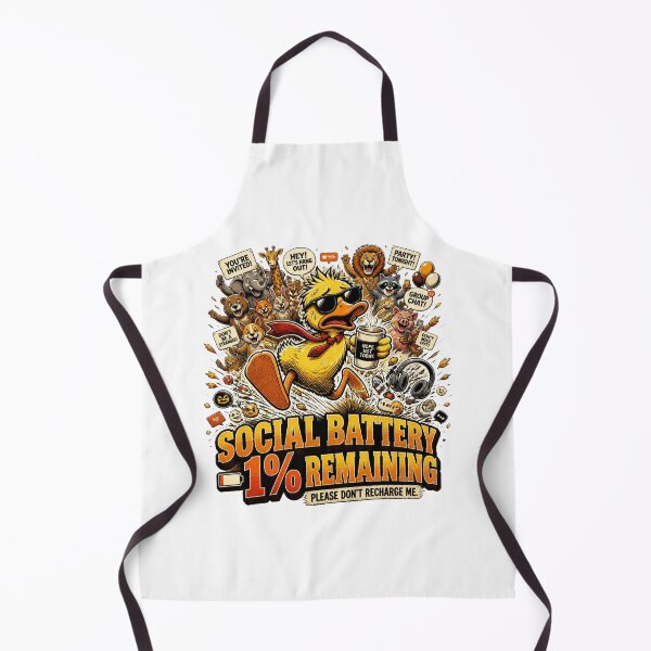 Item preview, Social Battery 1% Remaining – Funny Introvert Duck Vintage Comic designed and sold by Cavalier-org.