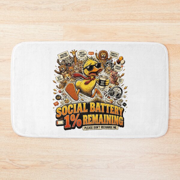 Item preview, Social Battery 1% Remaining – Funny Introvert Duck Vintage Comic designed and sold by Cavalier-org.