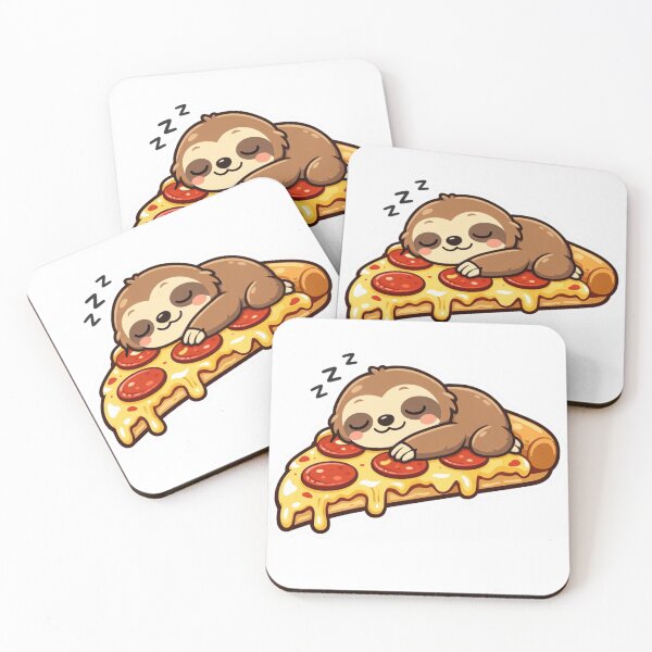 Item preview, Cute Sloth Pizza - Kawaii Sleeping Animal Food Sticker designed and sold by AuraArtistica.