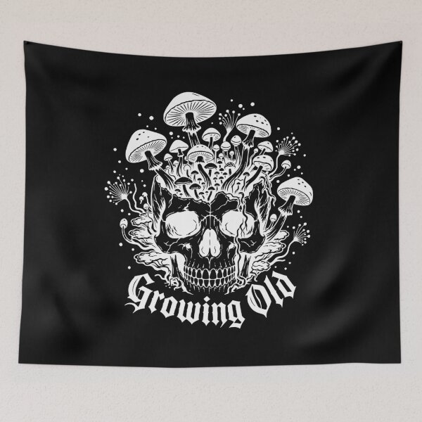 Item preview, Gothic Mushroom Skull Art Occult designed and sold by FreshPixelArt.