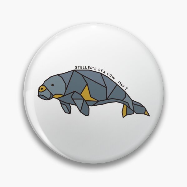 Item preview, Geometric Steller's Sea Cow - Mustard & Grey Accents designed and sold by AnimalsKnowAll.