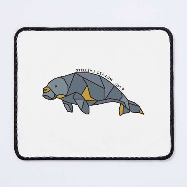 Item preview, Geometric Steller's Sea Cow - Mustard & Grey Accents designed and sold by AnimalsKnowAll.