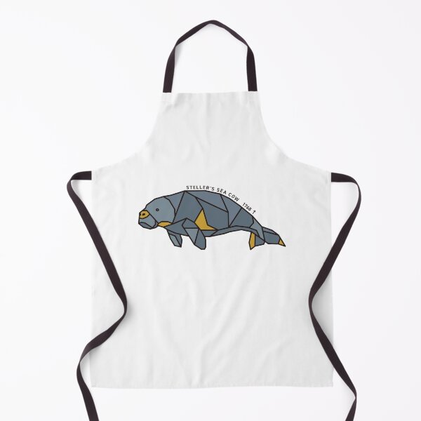 Item preview, Geometric Steller's Sea Cow - Mustard & Grey Accents designed and sold by AnimalsKnowAll.