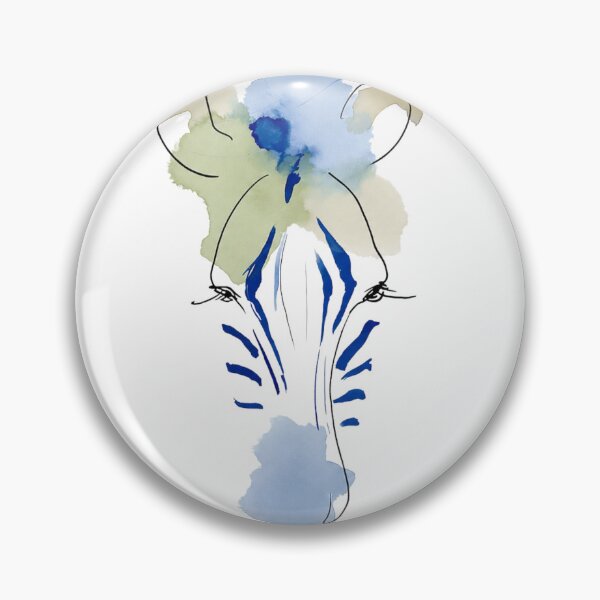 Item preview, Minimalist Watercolor Zebra Portrait | Modern Abstract Animal Line Art | Blue Safari Wall Art designed and sold by Ramona-Gliga.