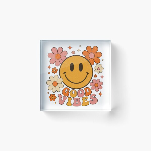 Item preview, Retro 70s Smiley Flower Vibes Art designed and sold by PriyankaSonara.