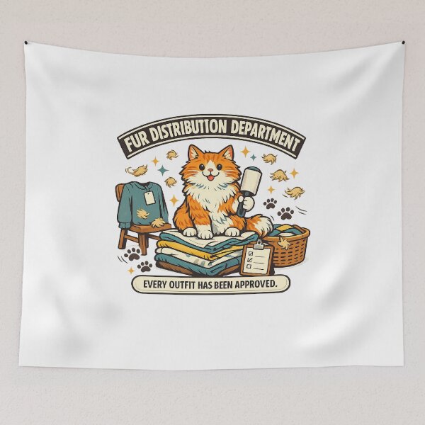 Item preview, Fur Distribution Department Funny Orange Cat Laundry designed and sold by Concrete Coffee Studio.