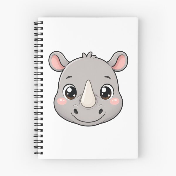 Item preview, Cute Kawaii Rhino Happy Animal Safari Cartoon designed and sold by Seculinator.