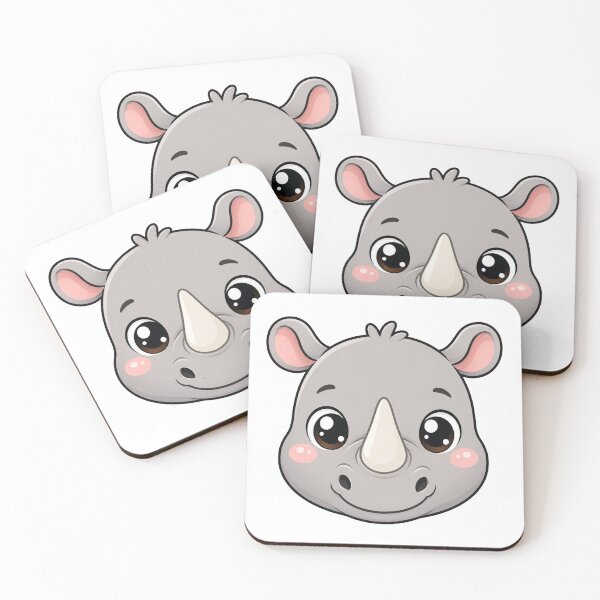 Item preview, Cute Kawaii Rhino Happy Animal Safari Cartoon designed and sold by Seculinator.