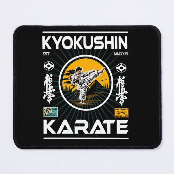 Item preview, Kyokushin Karate Outfit with Kanji and fighting spirit for the Kyokushinkai fan designed and sold by RetroMaritalArt.