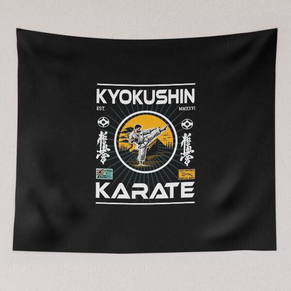 Item preview, Kyokushin Karate Outfit with Kanji and fighting spirit for the Kyokushinkai fan designed and sold by RetroMaritalArt.