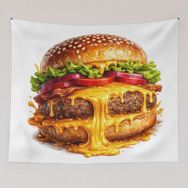 Item preview, Cheeseburger: Minimalist Text Outline Simple Line Art Food designed and sold by irfanshikh.