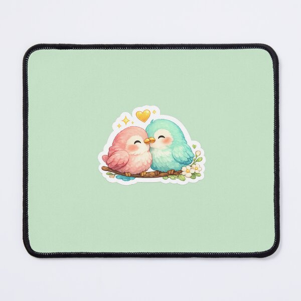 Item preview, Cute Love Birds Sticker | Kawaii Pastel Birds | Romantic Bird Couple | Adorable Animal Aesthetic Sticker designed and sold by StyloStudio.