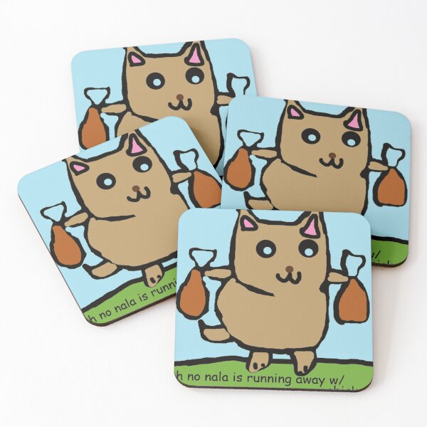 Item preview, Playful Cartoon Cat Nala with Chicken Bags designed and sold by ChromaToon.
