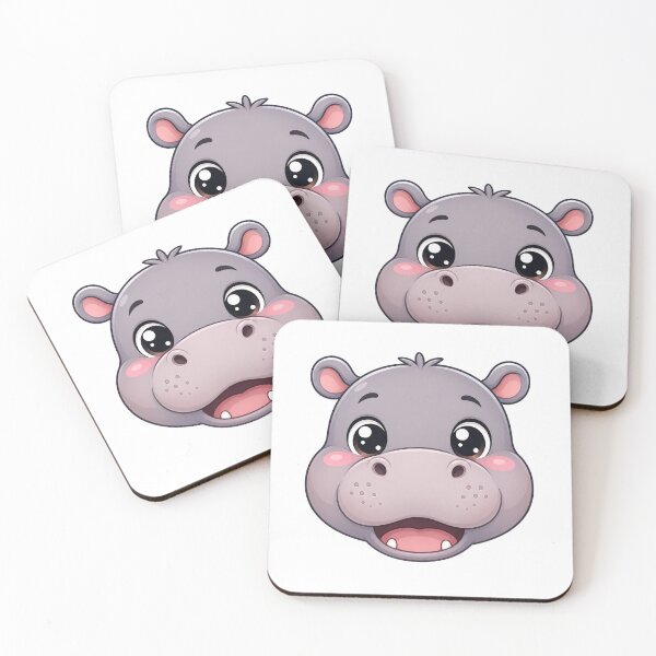 Item preview, Cute Kawaii Hippo Happy Animal Safari Cartoon designed and sold by Seculinator.