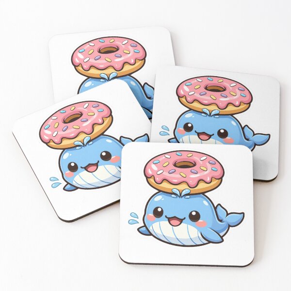 Item preview,  Cute Whale Donut - Kawaii Ocean Animal Sweet Food Sticker designed and sold by AuraArtistica.