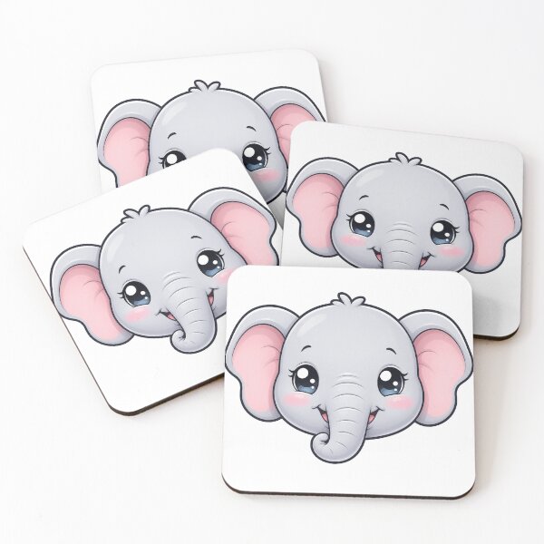 Item preview, Cute Kawaii Elephant Happy Animal Safari Cartoon designed and sold by Seculinator.