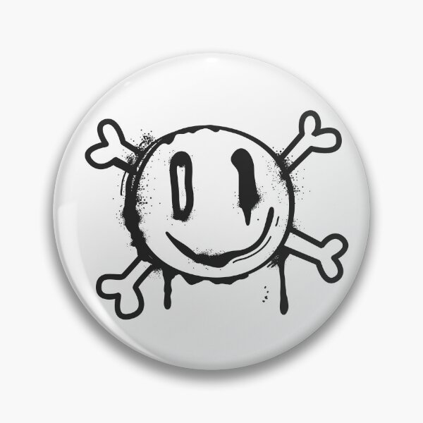 Item preview, Grunge Smiley Skull and Crossbones Doodle designed and sold by ndesigne.