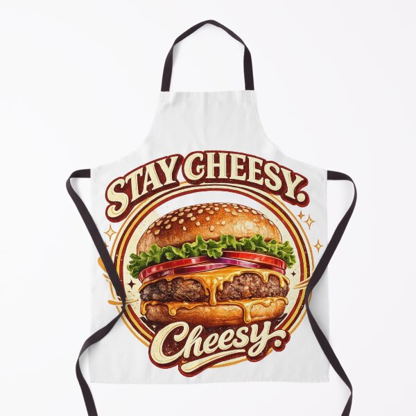 Item preview, Stay Cheesy: Retro Circular Badge Cheeseburger Vintage Typography designed and sold by irfanshikh.