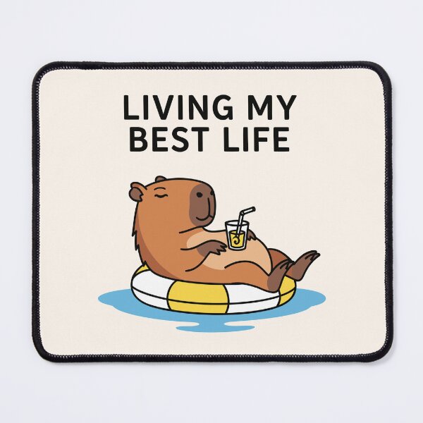 Item preview, Chilling Capybara Living My Best Life Summer Pool Float designed and sold by Amir Faysal.