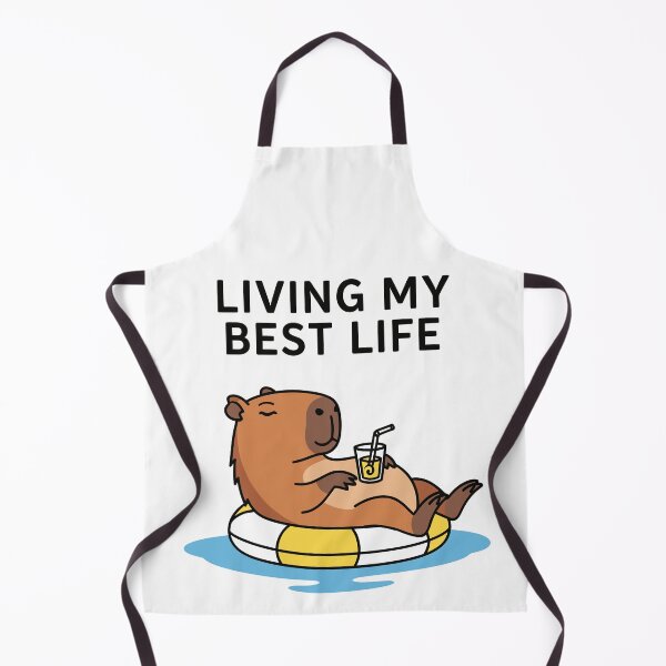 Item preview, Chilling Capybara Living My Best Life Summer Pool Float designed and sold by Amir Faysal.