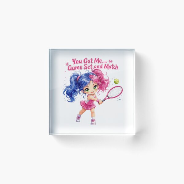 Item preview, Game Set and Match Split Colour Hair Tennis Girl designed and sold by ArtisticDesignsbyLinda.