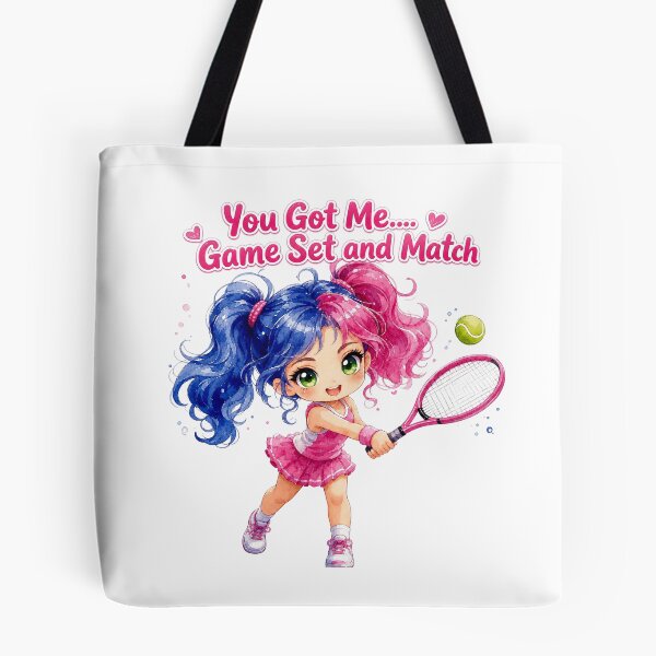 Item preview, Game Set and Match Split Colour Hair Tennis Girl designed and sold by ArtisticDesignsbyLinda.