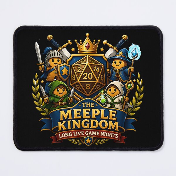 Item preview, The Meeple Kingdom - Long Live Game Nights RPG Crest designed and sold by BadhbhLoot.
