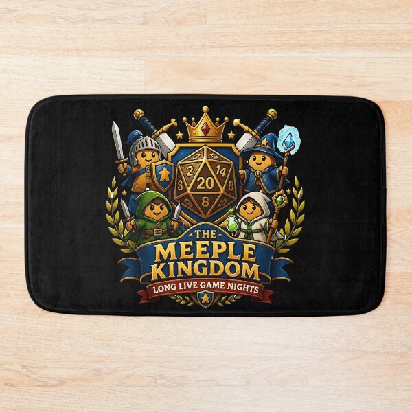 Item preview, The Meeple Kingdom - Long Live Game Nights RPG Crest designed and sold by BadhbhLoot.
