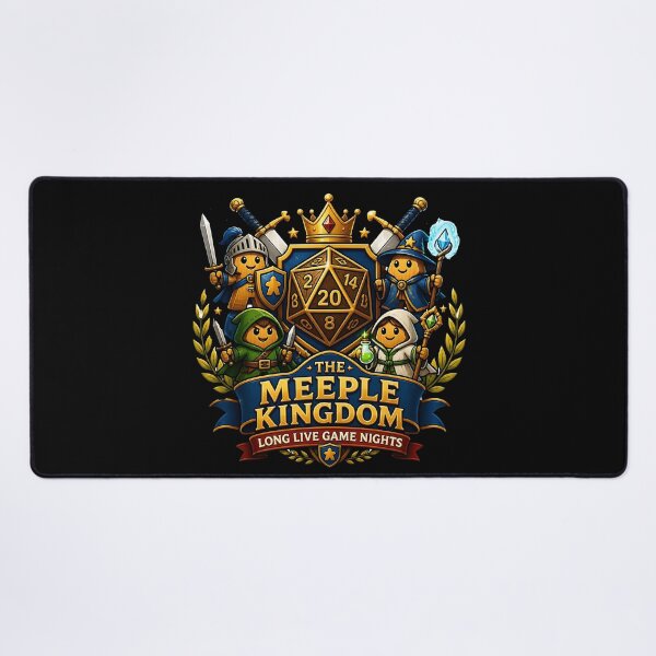 Item preview, The Meeple Kingdom - Long Live Game Nights RPG Crest designed and sold by BadhbhLoot.