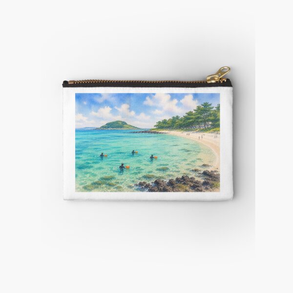 Item preview, Korea Jeju Hyeopjae Beach Haenyeo Watercolor - Biyang Island Pine Tree Art Print designed and sold by KOREA-HAENAM.