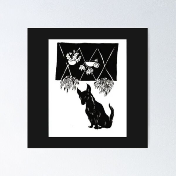 Item preview, Dog And Hanging Plants designed and sold by DarkInkTales.
