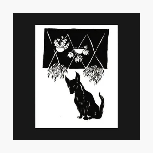 Item preview, Dog And Hanging Plants designed and sold by DarkInkTales.