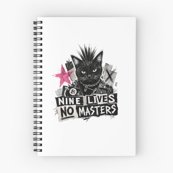 Item preview, Punk Cat Nine Lives No Masters Mohawk Anarchy designed and sold by AntiqueImages.