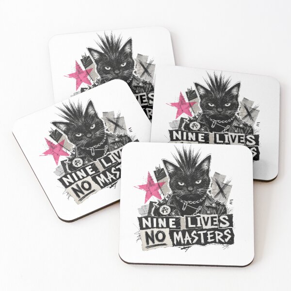 Artikelvorschau, Punk Cat Nine Lives No Masters Mohawk Anarchy entworfen und verkauft von AntiqueImages.