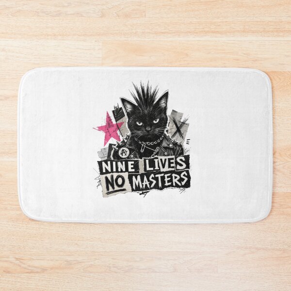 Item preview, Punk Cat Nine Lives No Masters Mohawk Anarchy designed and sold by AntiqueImages.