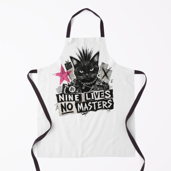 Item preview, Punk Cat Nine Lives No Masters Mohawk Anarchy designed and sold by AntiqueImages.