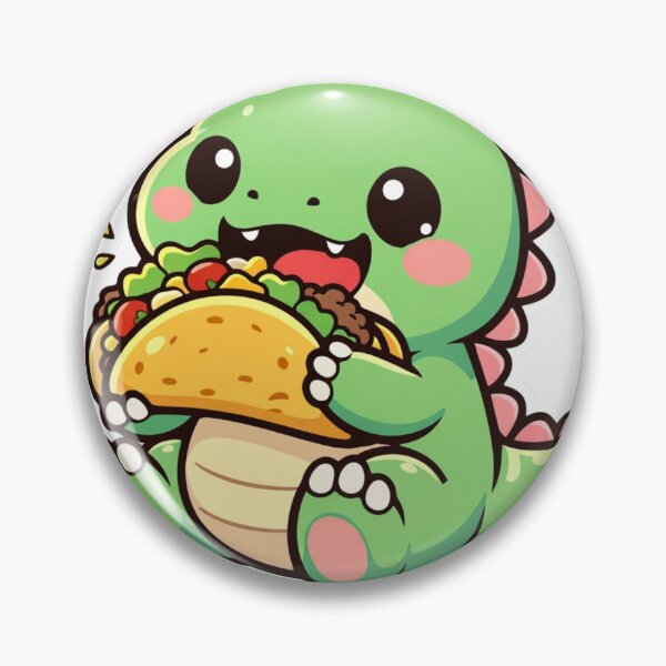Item preview, Cute Dino Taco - Kawaii Baby T-Rex Dinosaur Food Sticker designed and sold by AuraArtistica.