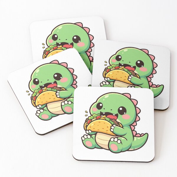 Item preview, Cute Dino Taco - Kawaii Baby T-Rex Dinosaur Food Sticker designed and sold by AuraArtistica.